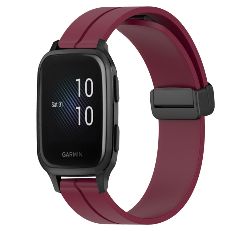 20mm Solid Color Magnetic Clasp Silicone Watch Band, For Garmin Venu SQ, For Garminmove Luxe