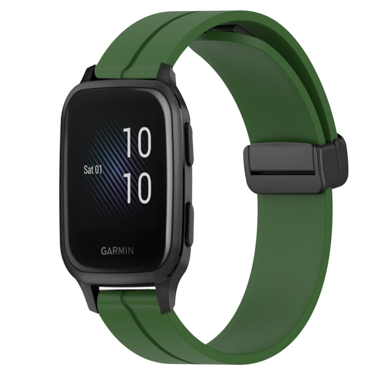 20mm Solid Color Magnetic Clasp Silicone Watch Band, For Garmin Venu SQ, For Garminmove Luxe