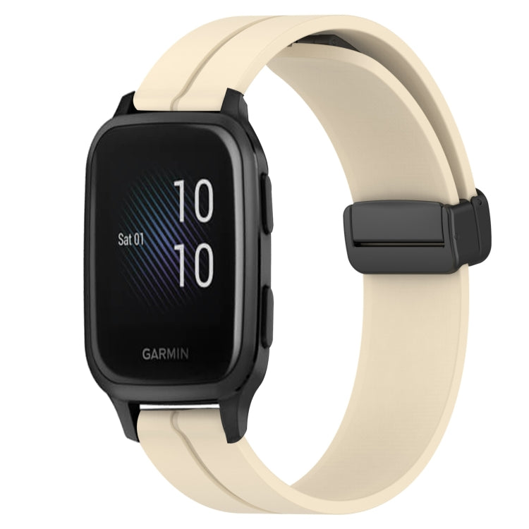 20mm Solid Color Magnetic Clasp Silicone Watch Band, For Garmin Venu SQ, For Garminmove Luxe