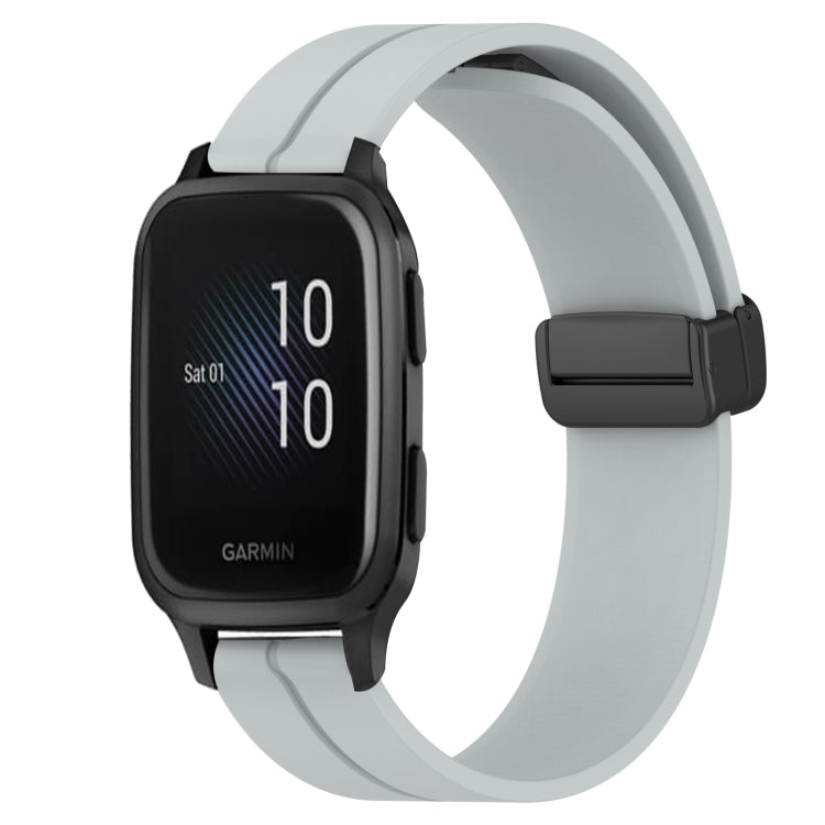 20mm Solid Color Magnetic Clasp Silicone Watch Band, For Garmin Venu SQ, For Garminmove Luxe