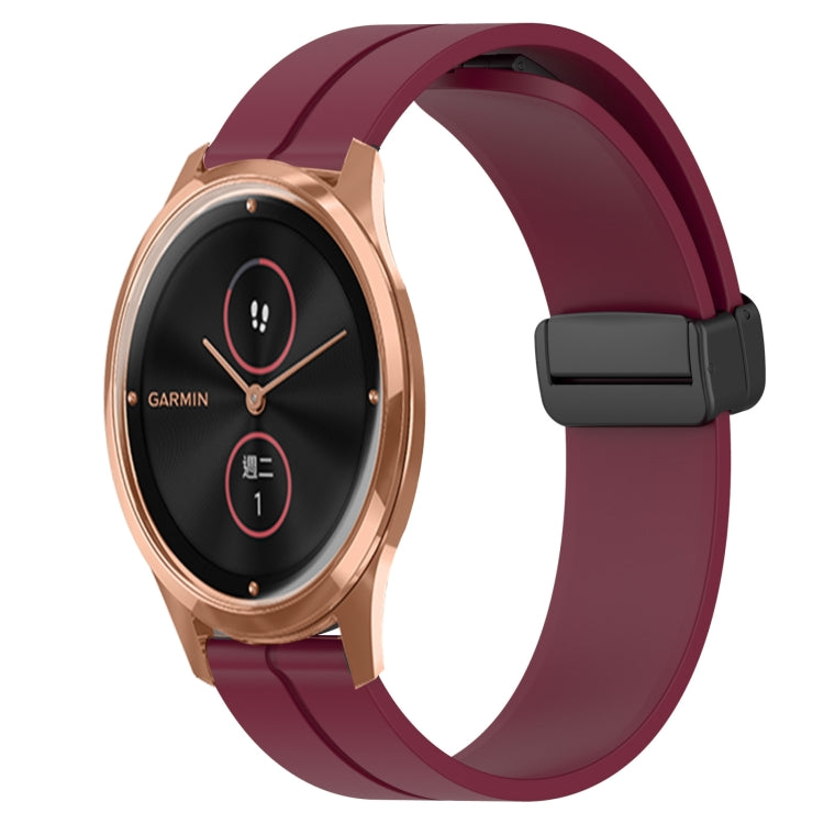 20mm Solid Color Magnetic Clasp Silicone Watch Band, For Garmin Venu SQ, For Garminmove Luxe