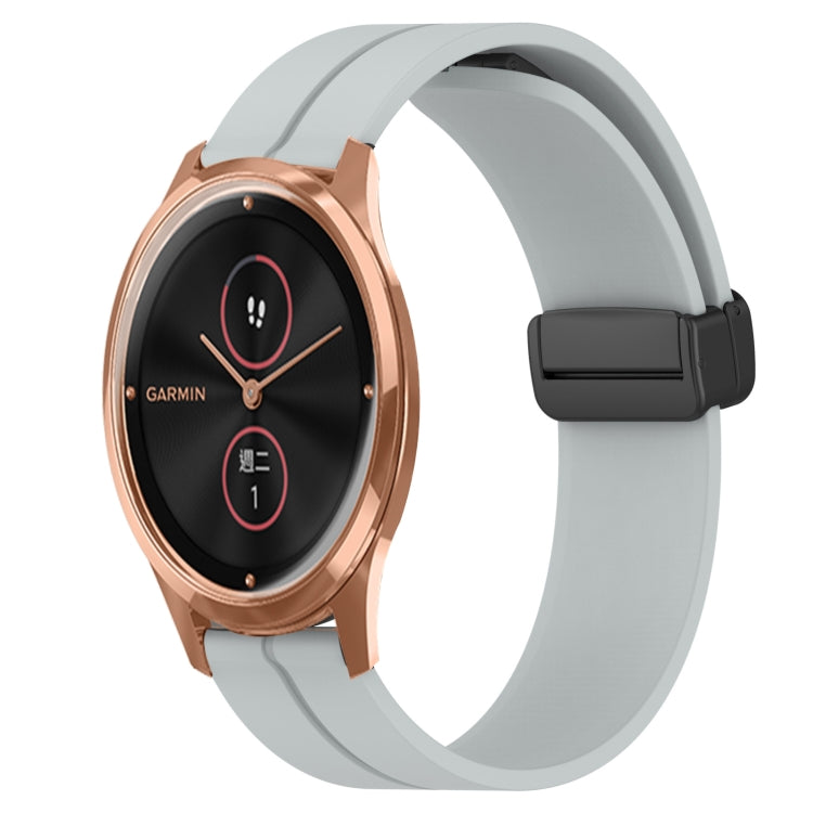 20mm Solid Color Magnetic Clasp Silicone Watch Band, For Garmin Venu SQ, For Garminmove Luxe
