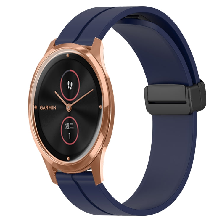 20mm Solid Color Magnetic Clasp Silicone Watch Band, For Garmin Venu SQ, For Garminmove Luxe