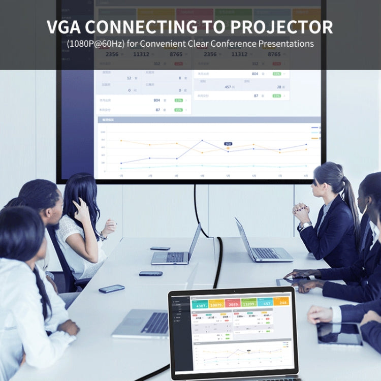 JUNSUNMAY 7 in 1 Type-C to 4K HDMI / VGA / Ethernet Docking Station Adapter USB-C Hub, JSM-HUB001