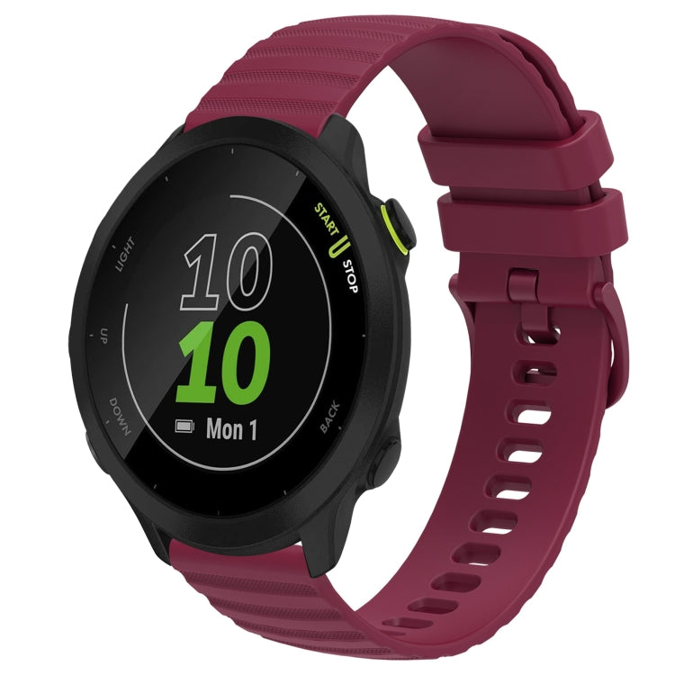 20mm Wavy Dot Pattern Solid Color Silicone Watch Band, For Garmin Forerunner 55, For Garmin Venu