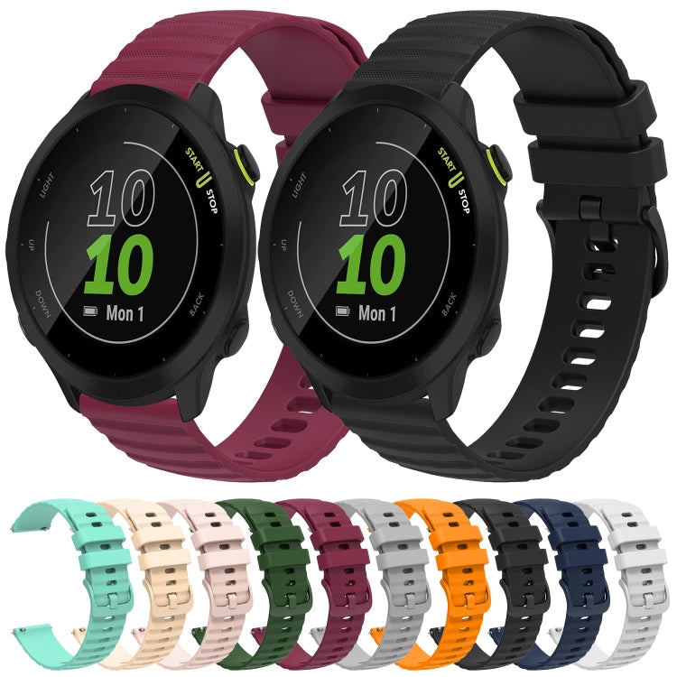 20mm Wavy Dot Pattern Solid Color Silicone Watch Band, For Garmin Forerunner 55, For Garmin Venu