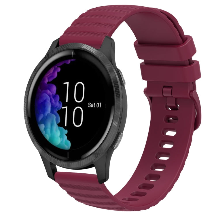 20mm Wavy Dot Pattern Solid Color Silicone Watch Band, For Garmin Forerunner 55, For Garmin Venu
