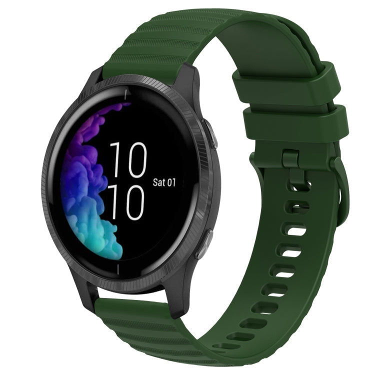 20mm Wavy Dot Pattern Solid Color Silicone Watch Band, For Garmin Forerunner 55, For Garmin Venu