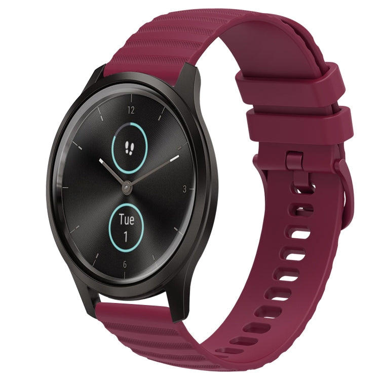 20mm Wavy Dot Pattern Solid Color Silicone Watch Band, For Garminmove Style, For Garmin Forerunner 645 Music