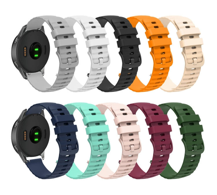 20mm Wavy Dot Pattern Solid Color Silicone Watch Band, For Garminmove Style, For Garmin Forerunner 645 Music