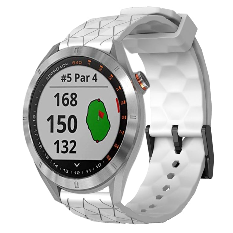 20mm Football Pattern Solid Color Silicone Watch Band, For Garmin Approach S40, For Garmin Forerunner 158