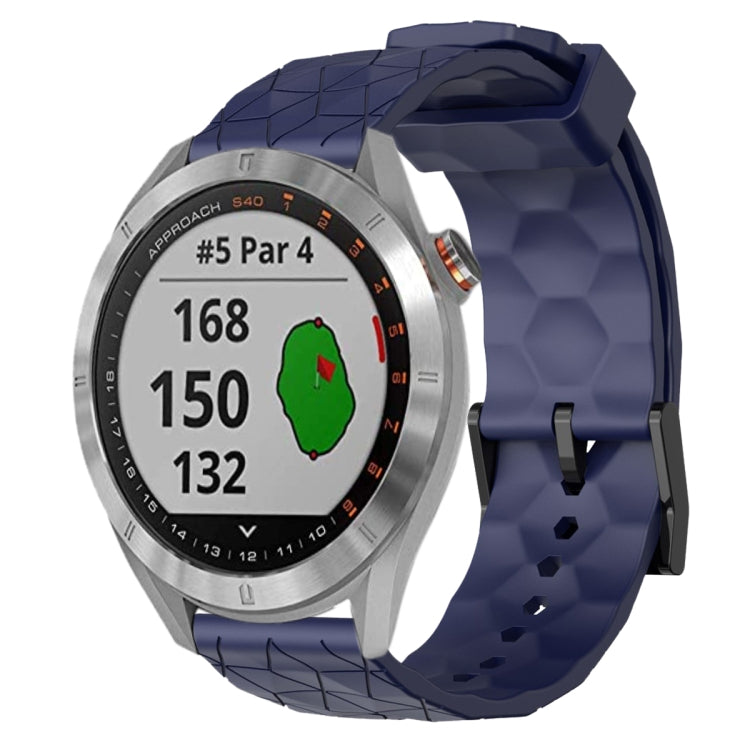 20mm Football Pattern Solid Color Silicone Watch Band, For Garmin Approach S40, For Garmin Forerunner 158