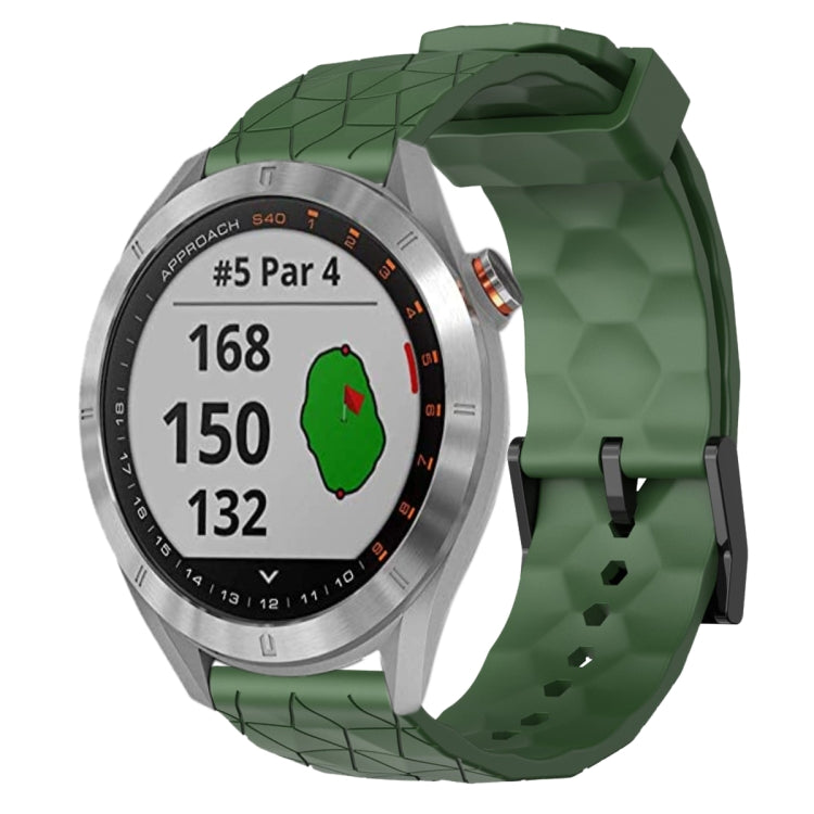 20mm Football Pattern Solid Color Silicone Watch Band, For Garmin Approach S40, For Garmin Forerunner 158