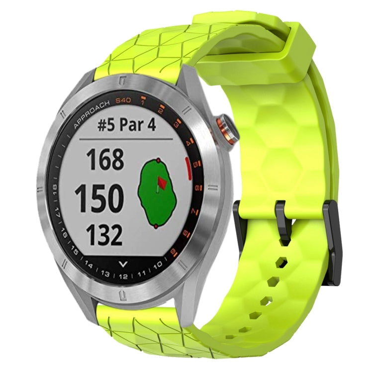 20mm Football Pattern Solid Color Silicone Watch Band, For Garmin Approach S40, For Garmin Forerunner 158