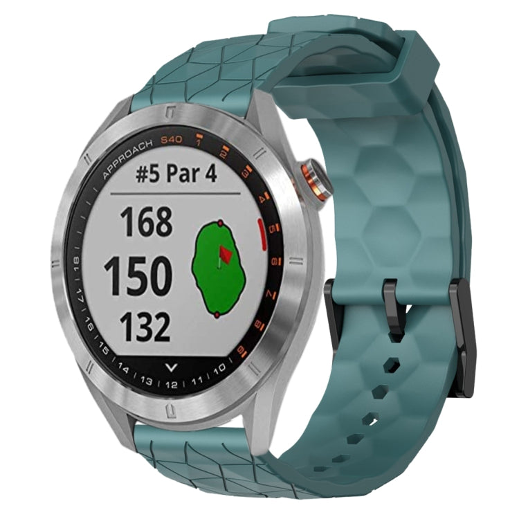 20mm Football Pattern Solid Color Silicone Watch Band, For Garmin Approach S40, For Garmin Forerunner 158