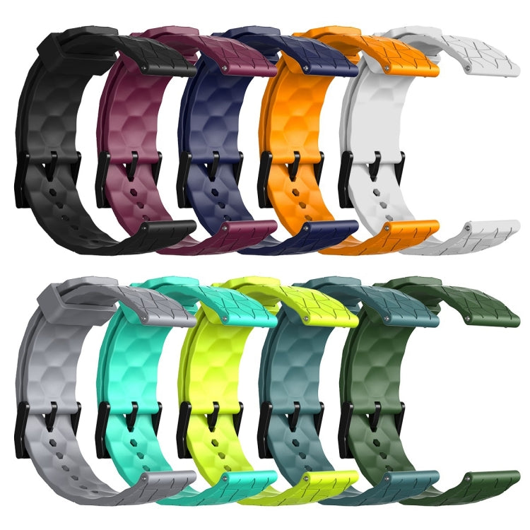 20mm Football Pattern Solid Color Silicone Watch Band, For Garmin Approach S40, For Garmin Forerunner 158