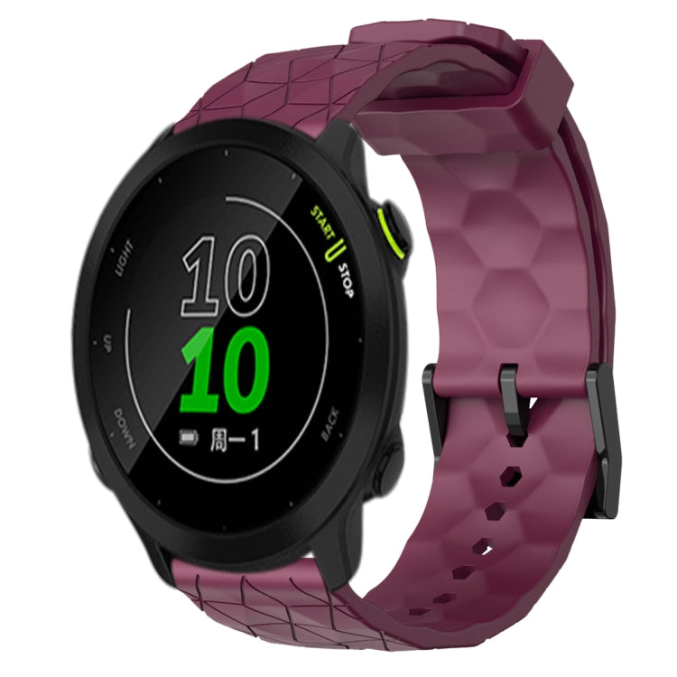 20mm Football Pattern Solid Color Silicone Watch Band, For Garmin Approach S40, For Garmin Forerunner 158