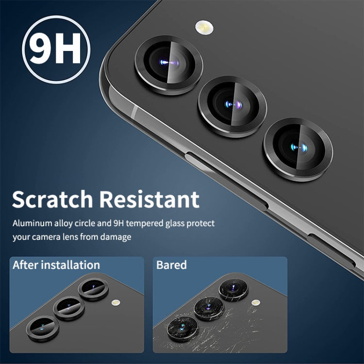 For Samsung Galaxy S23 5G / S23+ 5G ENKAY Hat-Prince 9H Rear Camera Lens Aluminium Alloy + Tempered Glass Full Coverage Protector, For Samsung Galaxy S23 5G / S23+ 5G