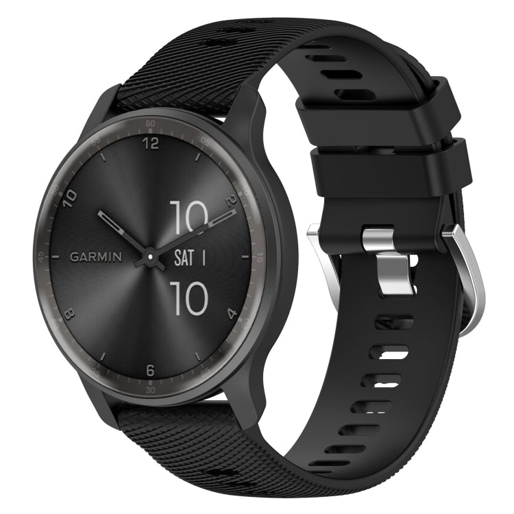 20mm Cross Textured Solid Color Silicone Watch Band, For Garmin Forerunner 55, For Garmin Venu