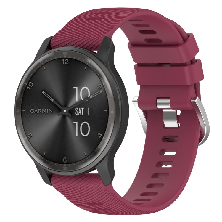 20mm Cross Textured Solid Color Silicone Watch Band, For Garmin Forerunner 55, For Garmin Venu