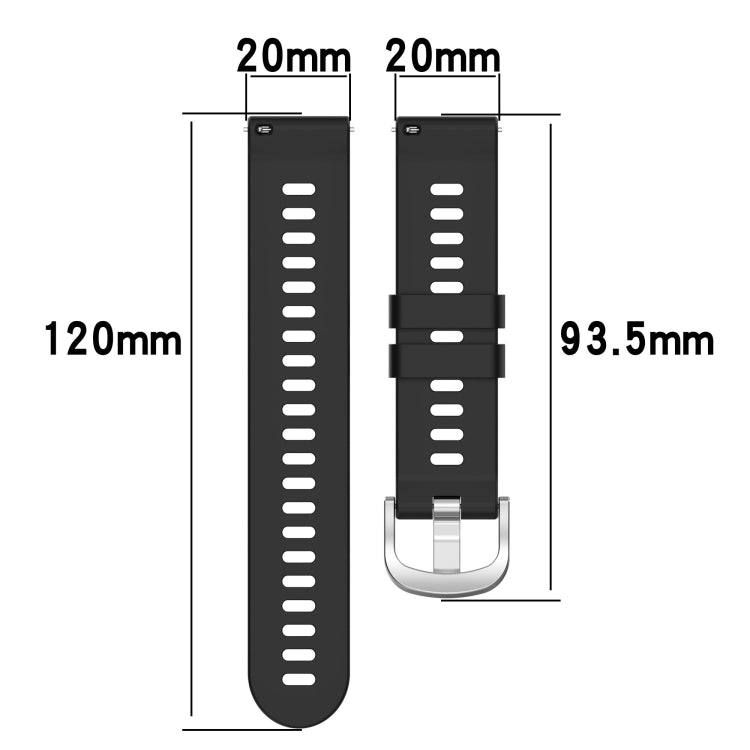 20mm Cross Textured Solid Color Silicone Watch Band, For Garmin Forerunner 55, For Garmin Venu