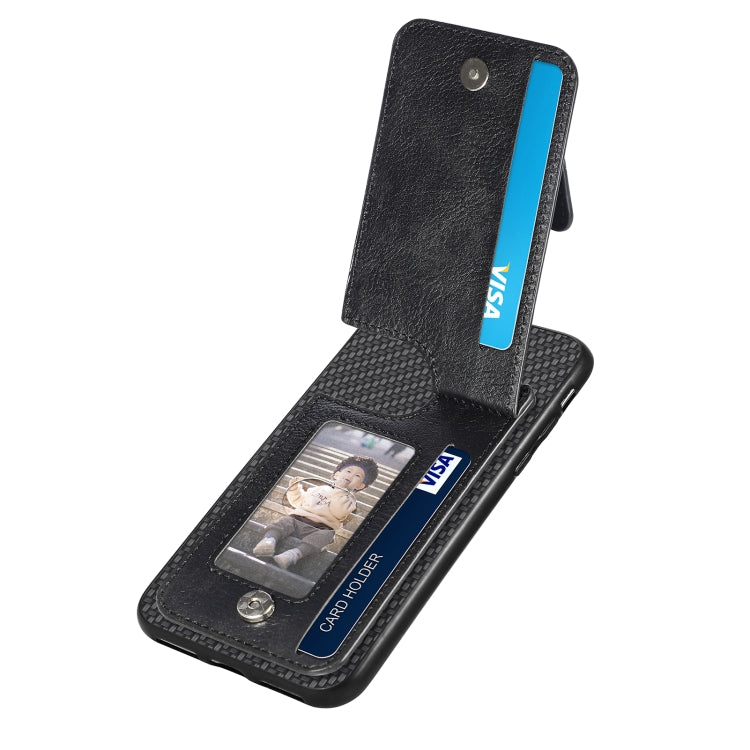 Carbon Fiber Vertical Flip Zipper Phone Case, For iPhone 6 / 6s, For iPhone 6 Plus / 6s Plus