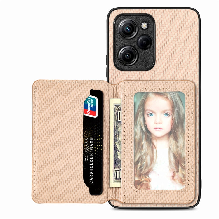 Carbon Fiber Magnetic Card Wallet Bag Phone Case, For Xiaomi Poco X4 Pro 5G, For Xiaomi Poco X5 Pro 5G, For Samsung Galaxy A22 5G, For Samsung Galaxy A32 5G