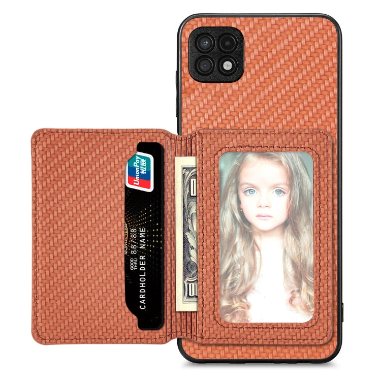 Carbon Fiber Magnetic Card Wallet Bag Phone Case, For Xiaomi Poco X4 Pro 5G, For Xiaomi Poco X5 Pro 5G, For Samsung Galaxy A22 5G, For Samsung Galaxy A32 5G