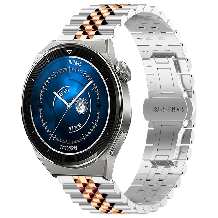 Five Bull Half Round Stainless Steel Watch Band + Strap Removal Tool, For Huawei Watch GT3 Pro 46mm, For Huawei Watch GT Runner, For Huawei Watch GT3 46mm