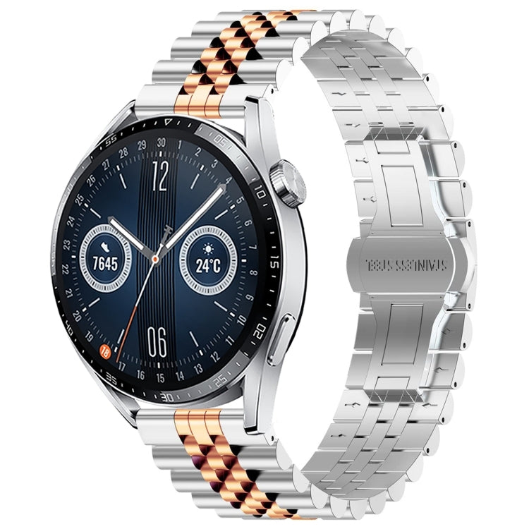 Five Bull Half Round Stainless Steel Watch Band + Strap Removal Tool, For Huawei Watch GT3 Pro 46mm, For Huawei Watch GT Runner, For Huawei Watch GT3 46mm