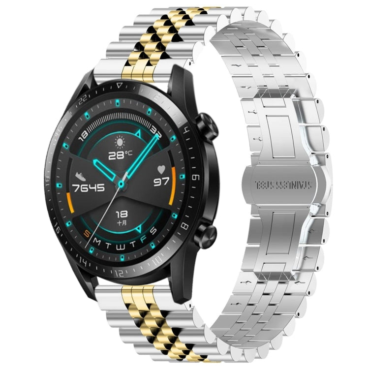 Five Bull Half Round Stainless Steel Watch Band + Strap Removal Tool, For Huawei Watch 3 / 3 Pro, For Huawei Watch GT2 Pro / GT 2e, For Huawei Watch GT 42mm/46mm / GT2 46mm