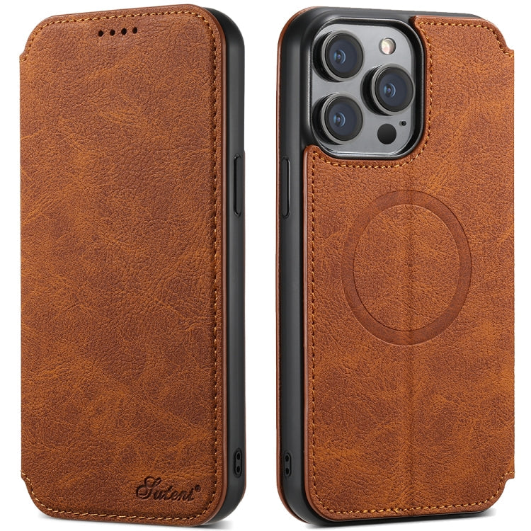 Suteni J06 Multifunctional Leather Magnetic Magsafe Phone Case, For iPhone 12/12 Pro, For iPhone 12 Pro Max, For iPhone 13, For iPhone 13 Pro, For iPhone 13 Pro Max, For iPhone 14, For iPhone 14 Pro, For iPhone 14 Plus