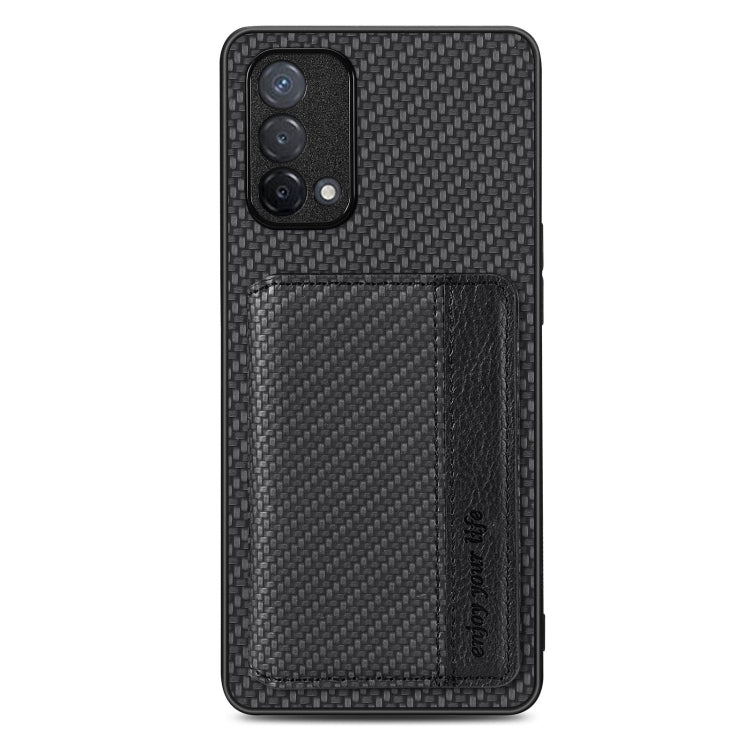 Carbon Fiber Magnetic Card Bag Phone Case, For OPPO A74 5G, For OPPO A78, For OPPO A94 5G, For OPPO Find X6 Pro