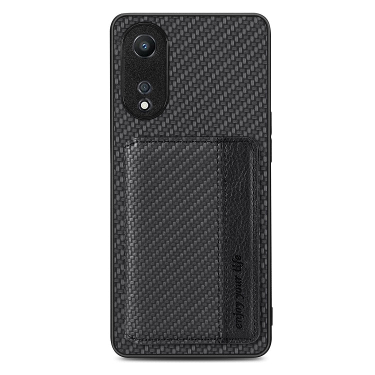 Carbon Fiber Magnetic Card Bag Phone Case, For OPPO A74 5G, For OPPO A78, For OPPO A94 5G, For OPPO Find X6 Pro