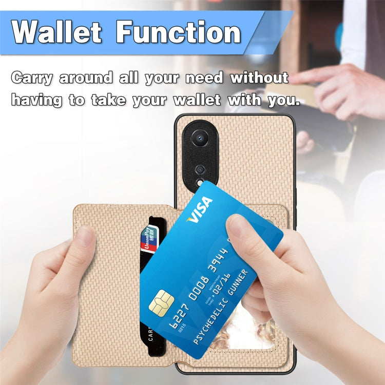 Carbon Fiber Magnetic Card Bag Phone Case, For OPPO A74 5G, For OPPO A78, For OPPO A94 5G, For OPPO Find X6 Pro
