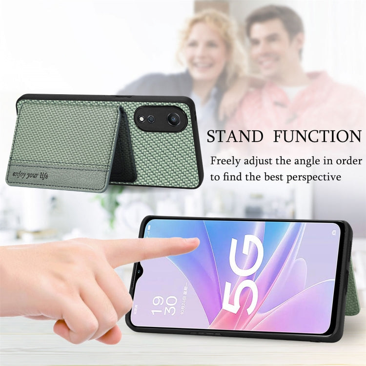 Carbon Fiber Magnetic Card Bag Phone Case, For OPPO A74 5G, For OPPO A78, For OPPO A94 5G, For OPPO Find X6 Pro