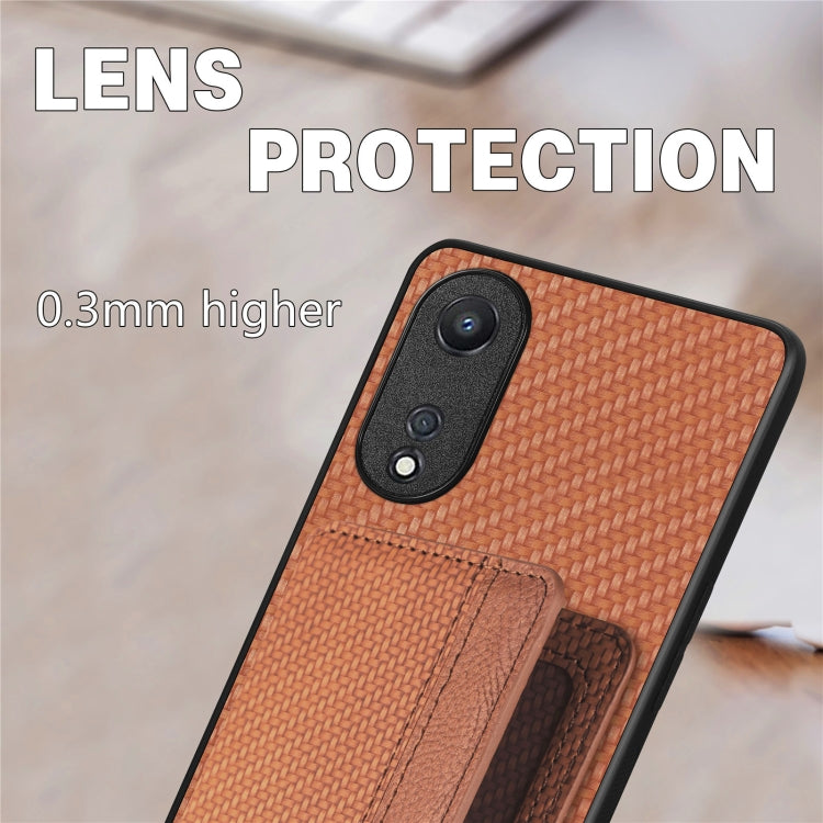Carbon Fiber Magnetic Card Bag Phone Case, For OPPO A74 5G, For OPPO A78, For OPPO A94 5G, For OPPO Find X6 Pro