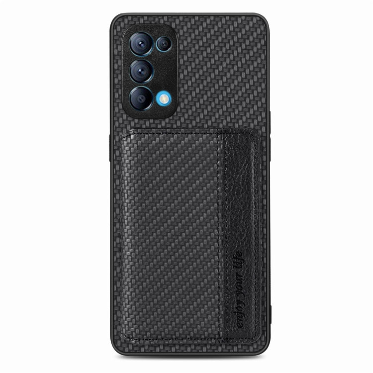 Carbon Fiber Magnetic Card Bag Phone Case, For OPPO Find X6, For OPPO Reno5 5G, For OPPO Reno7 5G, For OPPO Reno8 T 4G