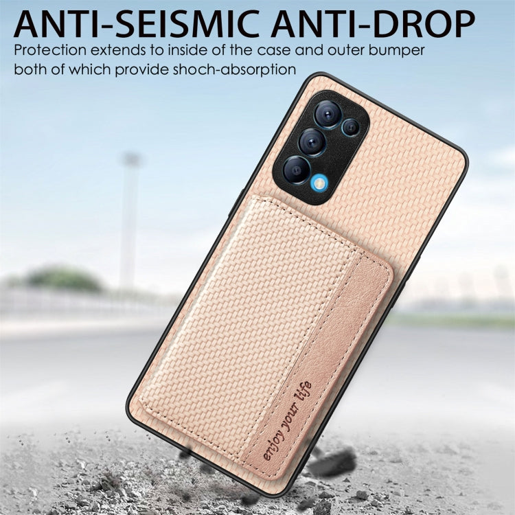Carbon Fiber Magnetic Card Bag Phone Case, For OPPO Find X6, For OPPO Reno5 5G, For OPPO Reno7 5G, For OPPO Reno8 T 4G