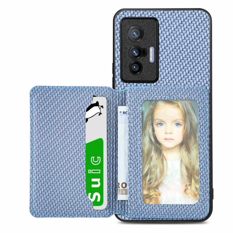 Carbon Fiber Magnetic Card Bag Phone Case, For OPPO Find X6, For OPPO Reno5 5G, For OPPO Reno7 5G, For OPPO Reno8 T 4G