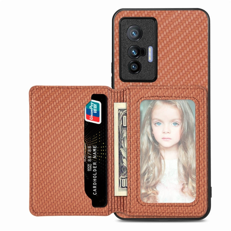 Carbon Fiber Magnetic Card Bag Phone Case, For OPPO Find X6, For OPPO Reno5 5G, For OPPO Reno7 5G, For OPPO Reno8 T 4G