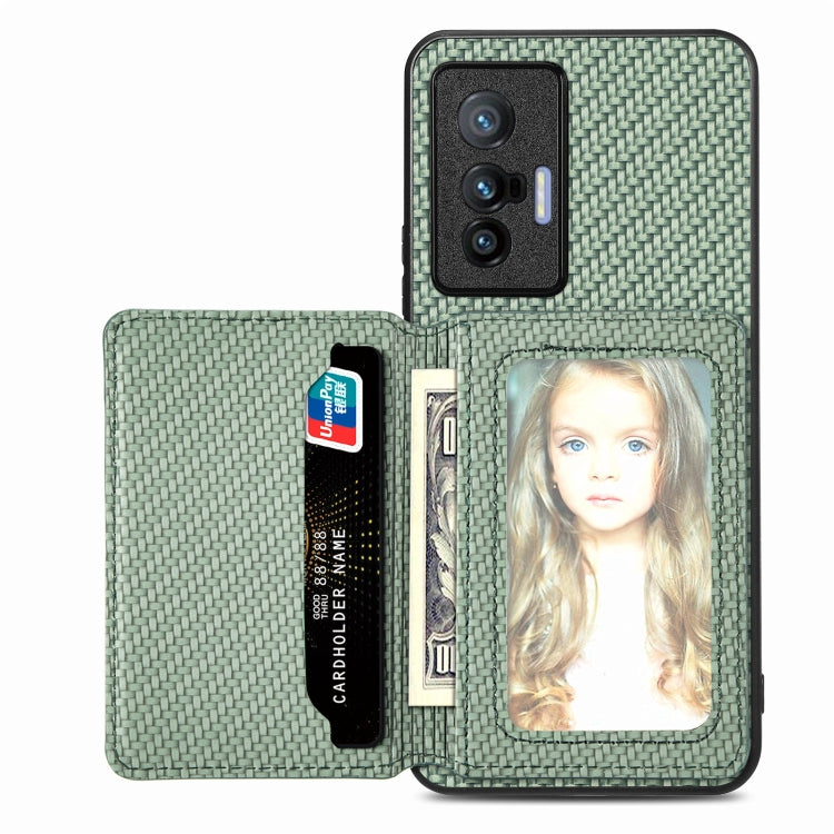 Carbon Fiber Magnetic Card Bag Phone Case, For OPPO Find X6, For OPPO Reno5 5G, For OPPO Reno7 5G, For OPPO Reno8 T 4G