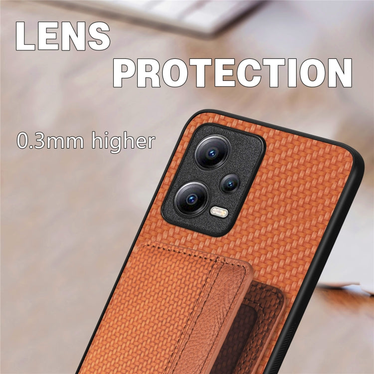 Carbon Fiber Magnetic Card Bag Phone Case, For Xiaomi Poco X5, For Xiaomi Redmi Note 10 5G, For Xiaomi Redmi Note 12 5G Global