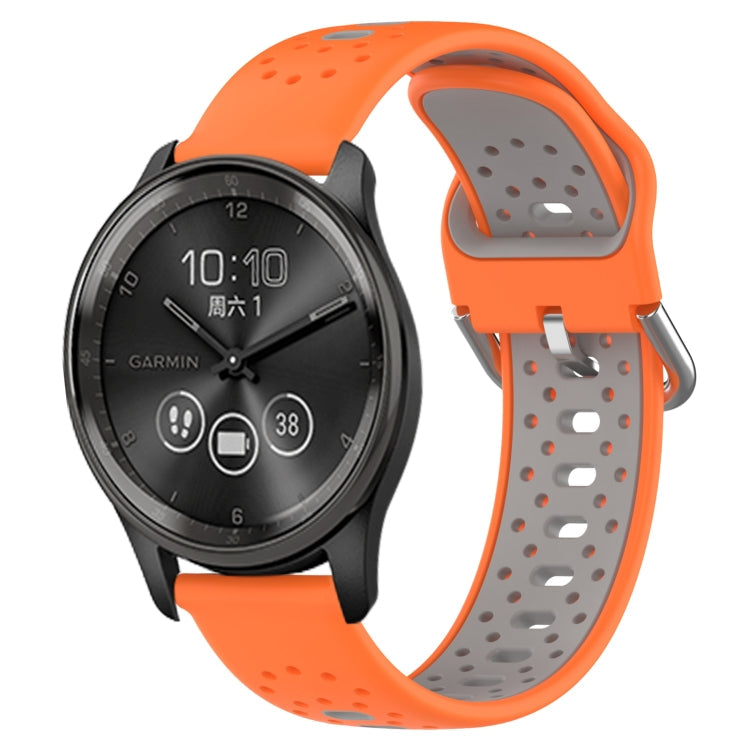 20mm Breathable Two-Color Silicone Watch Band, For GarminMove Trend