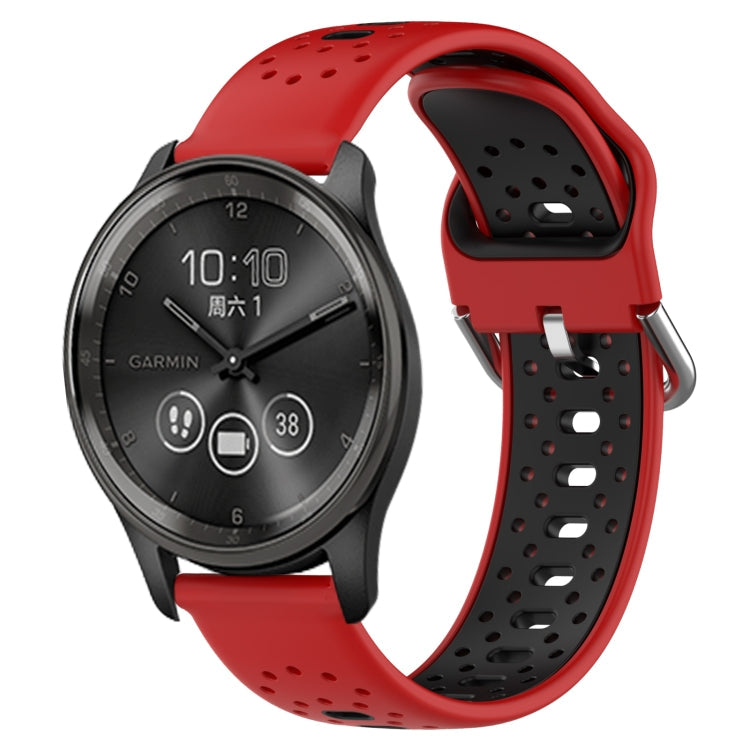 20mm Breathable Two-Color Silicone Watch Band, For GarminMove Trend