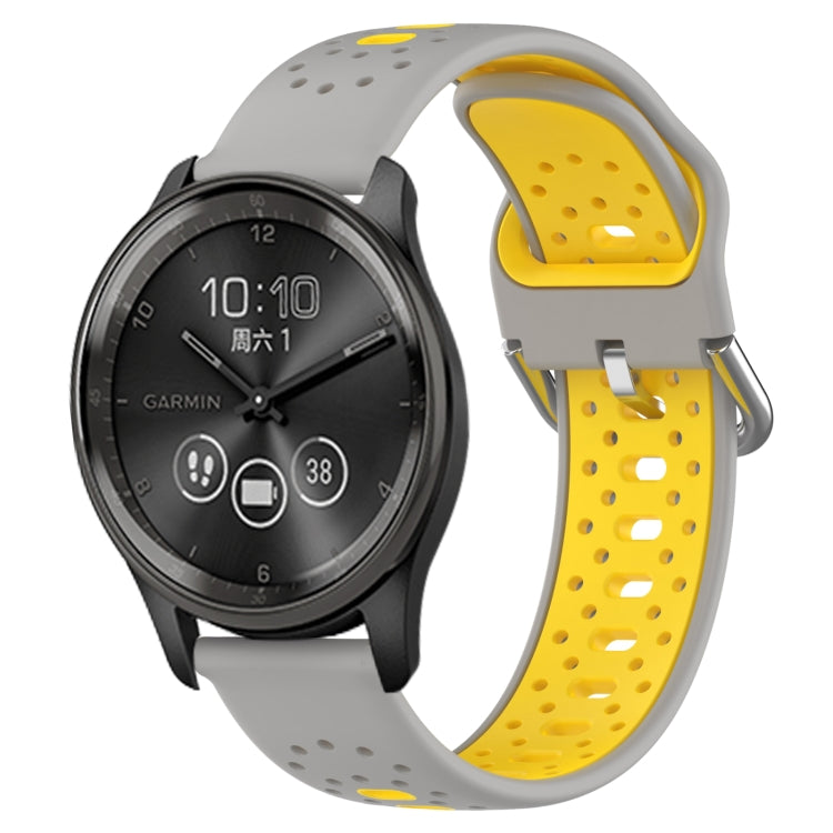 20mm Breathable Two-Color Silicone Watch Band, For GarminMove Trend