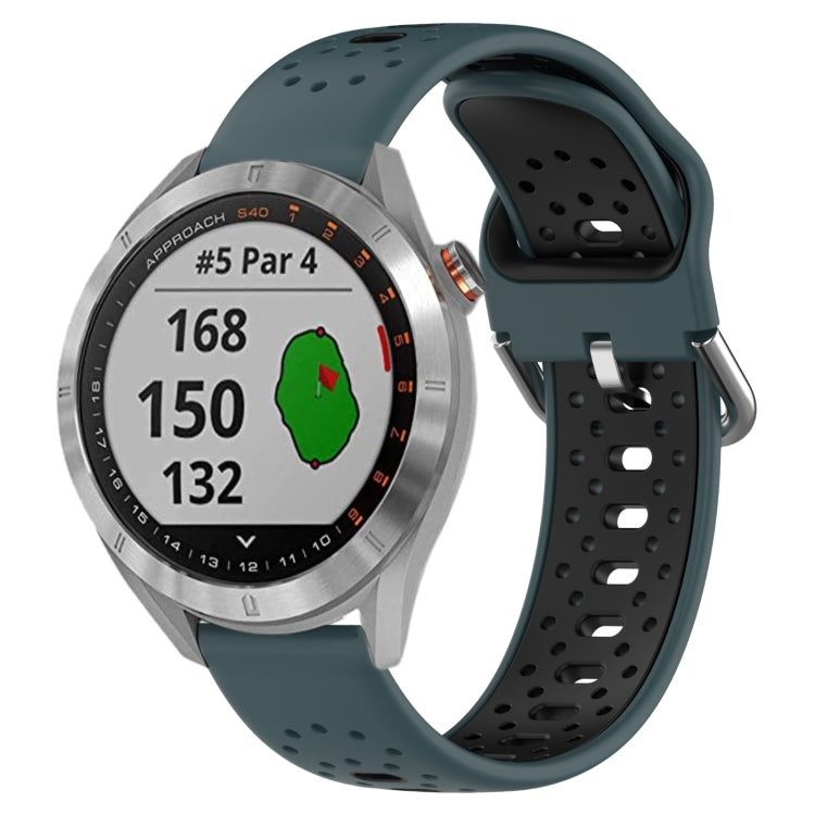 20mm Breathable Two-Color Silicone Watch Band, For Garmin Approach S40