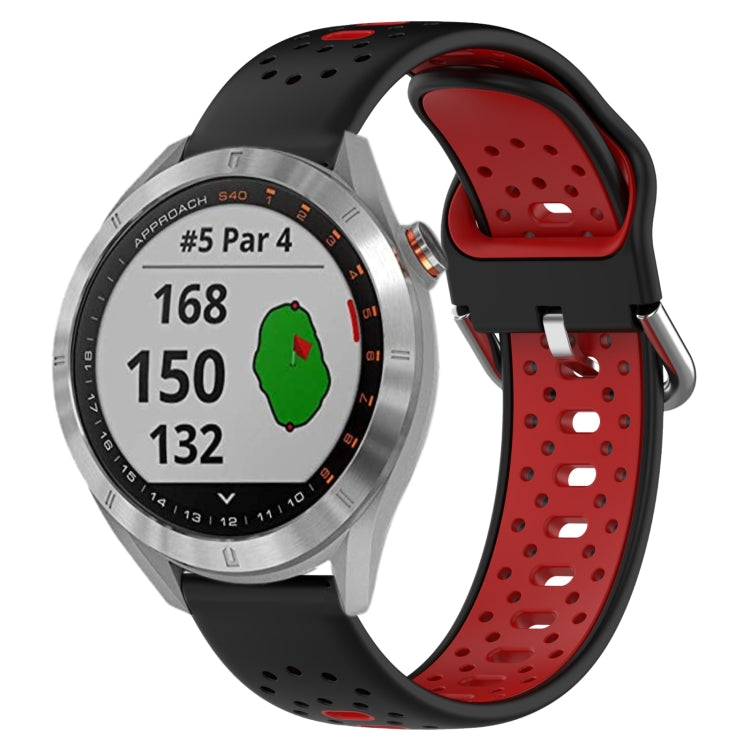 20mm Breathable Two-Color Silicone Watch Band, For Garmin Approach S40