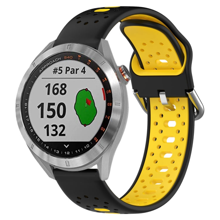20mm Breathable Two-Color Silicone Watch Band, For Garmin Approach S40