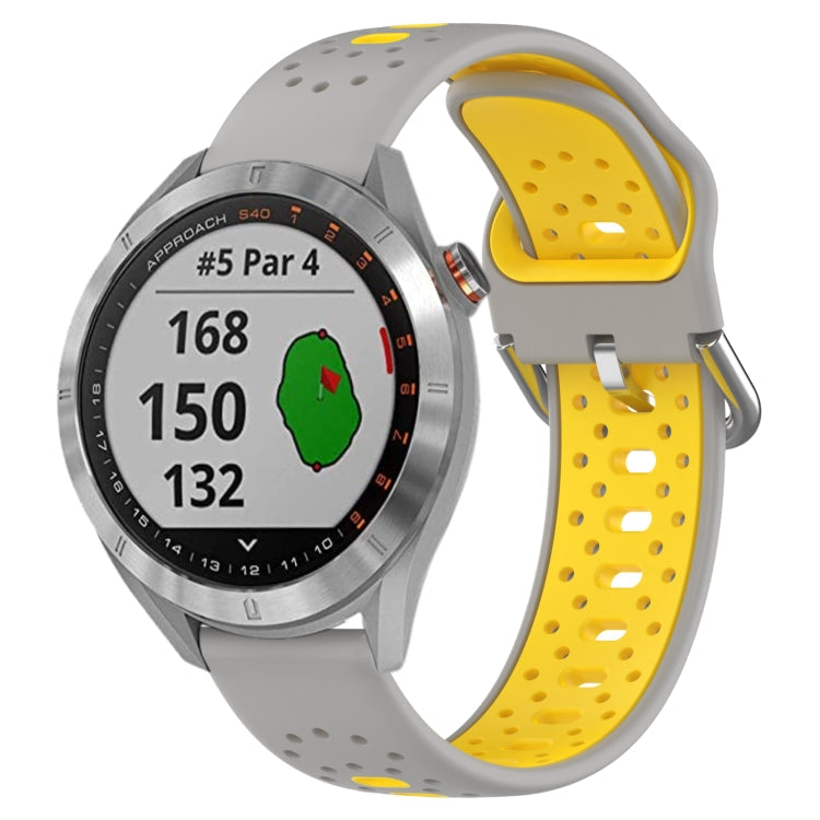20mm Breathable Two-Color Silicone Watch Band, For Garmin Approach S40